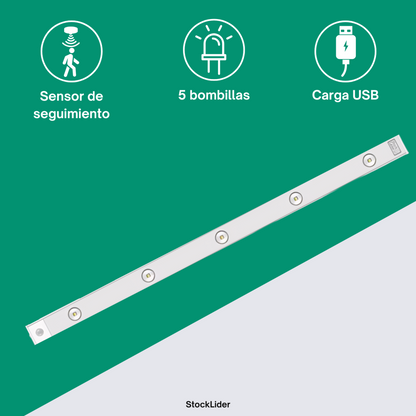 Luces inteligentes con sensor de movimiento 5 bombillas